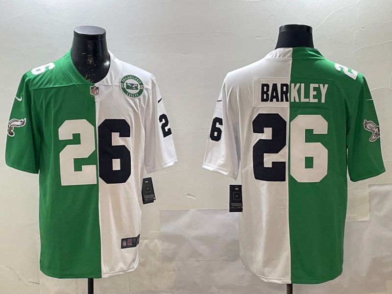 Men Philadelphia Eagles #26 Barkley White Green 2025 Nike Vapor Limited NFL Jersey style 6
